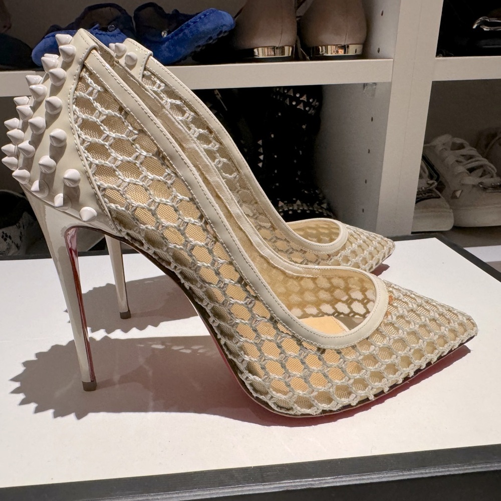 SOLD Brand New Christian Louboutin Spiked mesh heels size 38